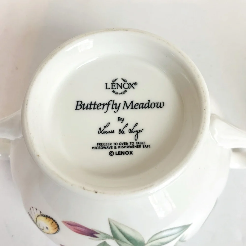 Lenox Butterfly Meadow Creamer And Sugar Bowl W/Lid